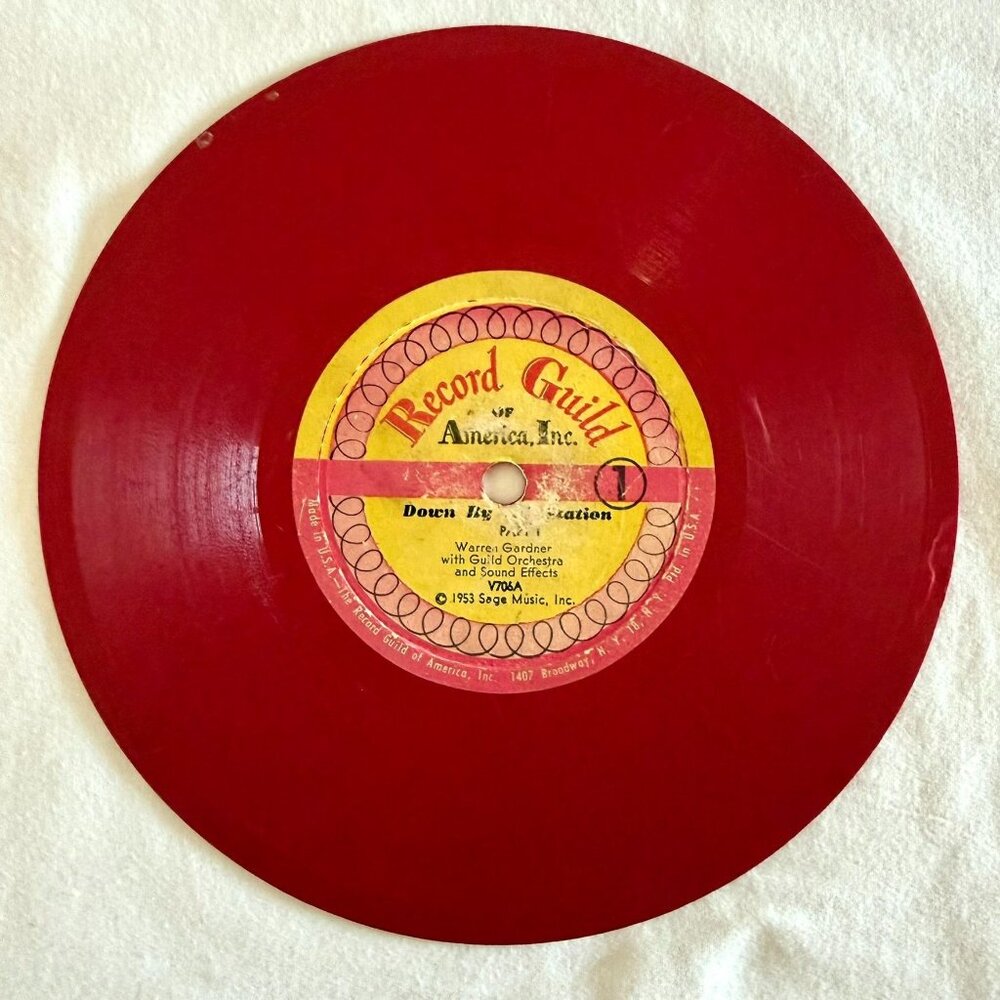 Vintage 1953 Down By The Station Record Guild Red 6.5in 78RPM Warren Gardner